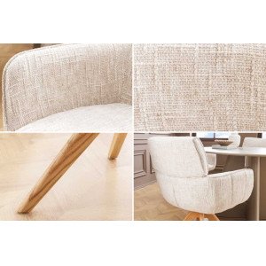 UNIQUE modern forgatható étkezőszék - beige