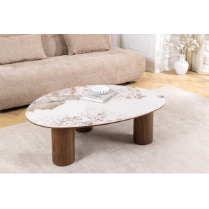 ORGANIKO modern kerámia / dió dohányzóasztal - 110cm