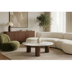 ORGANIKO modern kerámia / dió dohányzóasztal - 110cm