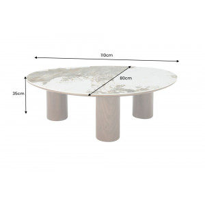 ORGANIKO modern kerámia / dió dohányzóasztal - 110cm