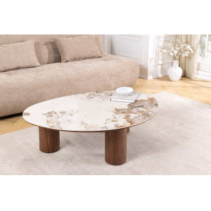 ORGANIKO modern kerámia / dió dohányzóasztal - 110cm
