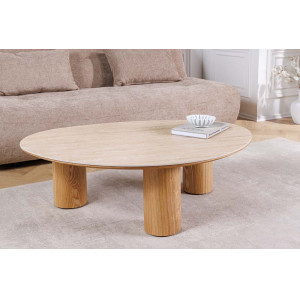 ORGANIKO modern kerámia / tölgy dohányzóasztal - 110cm