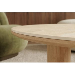 ORGANIKO modern kerámia / tölgy dohányzóasztal - 110cm