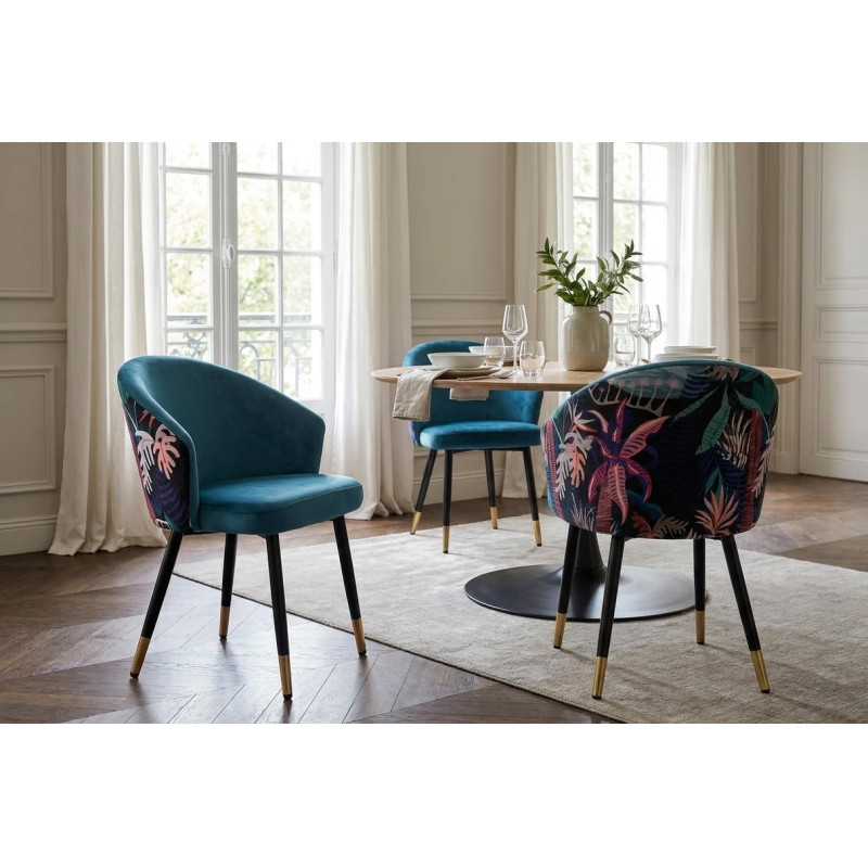 MAISON CLASSIQUE modern bársony étkezőszék - kék
