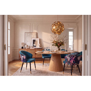MAISON CLASSIQUE modern bársony étkezőszék - kék