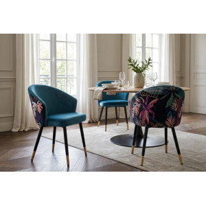 MAISON CLASSIQUE modern bársony étkezőszék - kék INVICTA