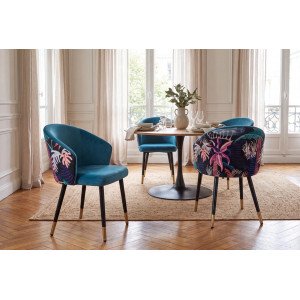 MAISON CLASSIQUE modern bársony étkezőszék - kék