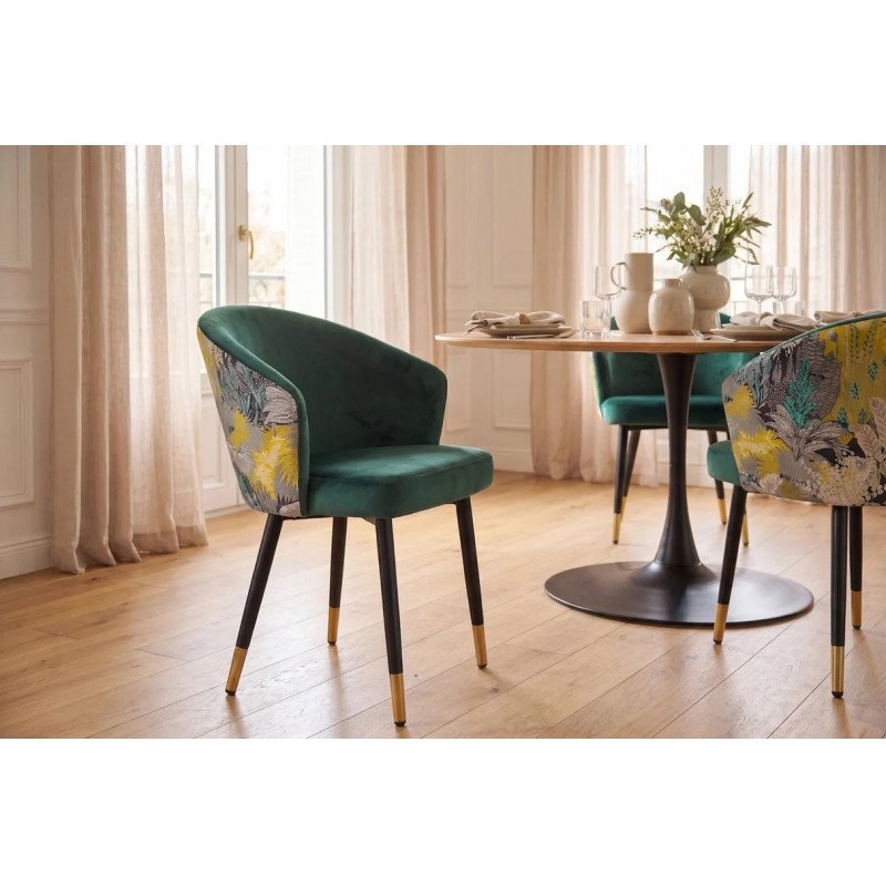 MAISON CLASSIQUE modern bársony étkezőszék - zöld