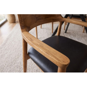 FORMA modern teakfa étkezőszék - fekete