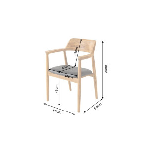 FORMA modern teakfa étkezőszék - fekete
