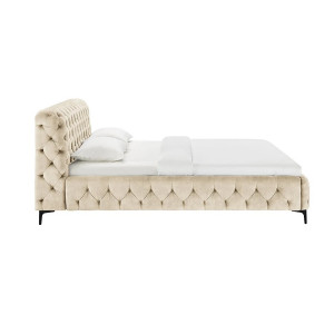 MODERN BAROCK elegáns bársony ágy - 180x200cm - beige