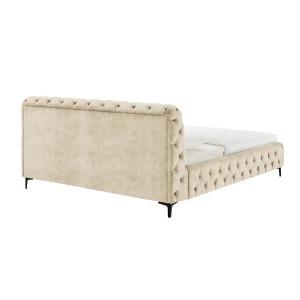 MODERN BAROCK elegáns bársony ágy - 180x200cm - beige