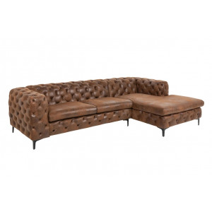 MODERN BAROCK Chesterfield sarokkanapé mikroszálas kárpittal - 275cm