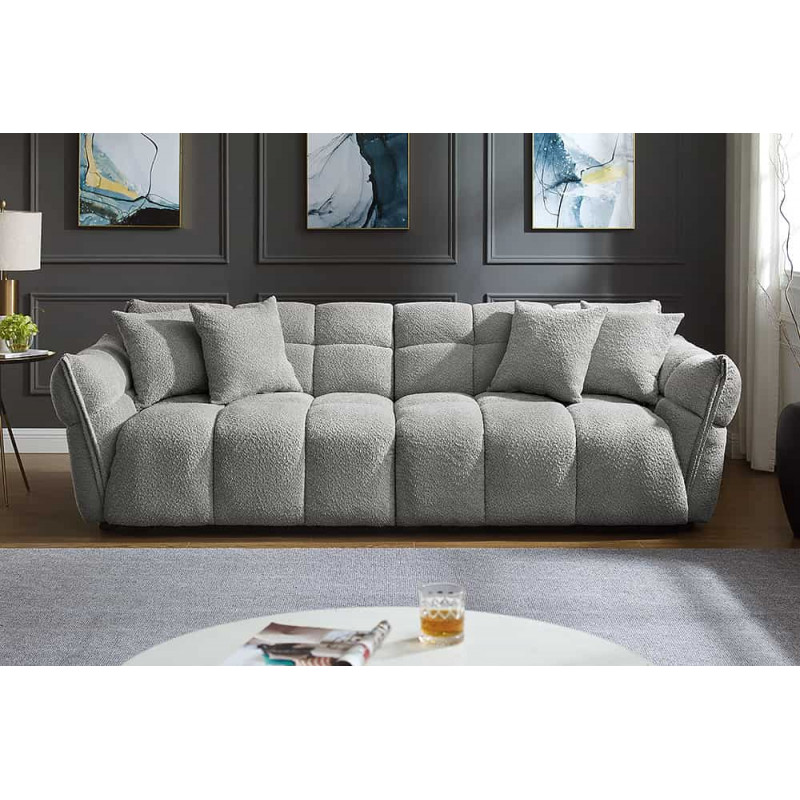 CLOUD XXL modern bouclé kanapé - 260cm - szürke