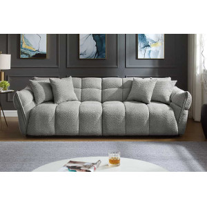 CLOUD XXL modern bouclé kanapé - 260cm - szürke INVICTA