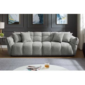 CLOUD XXL modern bouclé kanapé - 260cm - szürke INVICTA
