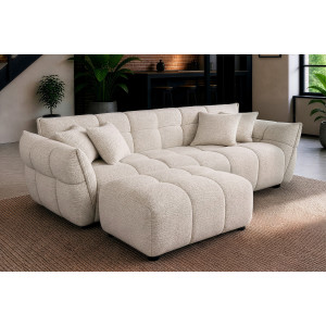 CLOUD XXL modern tweed bouclé kanapé - 260cm - beige