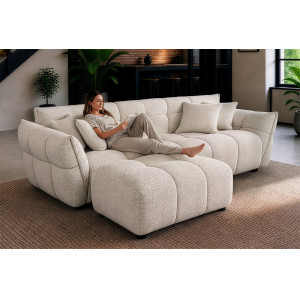 CLOUD XXL modern tweed bouclé kanapé - 260cm - beige