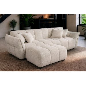 CLOUD XXL modern tweed bouclé kanapé - 260cm - beige INVICTA