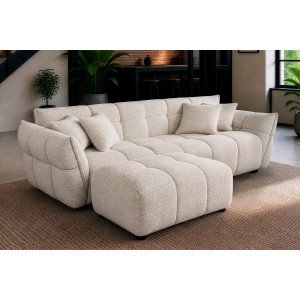 CLOUD XXL modern tweed bouclé kanapé - 260cm - beige