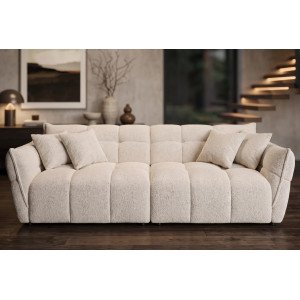 CLOUD XXL modern tweed bouclé kanapé - 260cm - beige
