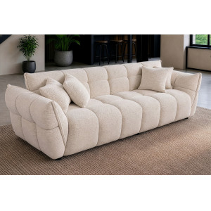 CLOUD XXL modern tweed bouclé kanapé - 260cm - beige