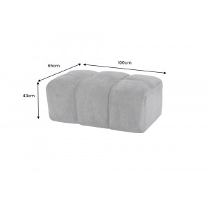 CLOUD XXL modern bársony kanapé - 260cm - szürke