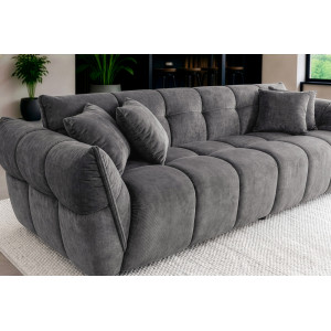 CLOUD XXL modern bársony kanapé - 260cm - szürke