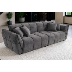 CLOUD XXL modern bársony kanapé - 260cm - szürke INVICTA