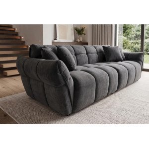 CLOUD XXL modern bársony kanapé - 260cm - szürke