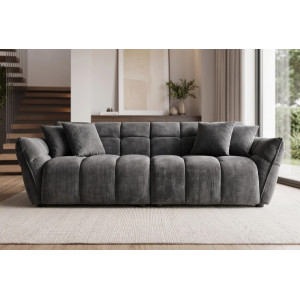 CLOUD XXL modern bársony kanapé - 260cm - szürke