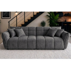 CLOUD XXL modern bársony kanapé - 260cm - szürke