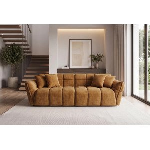 CLOUD XXL modern bársony kanapé - 260cm - sárga
