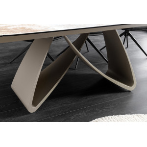 INFINITY bővíthető kerámia étkezőasztal - 180-260cm, rozsdabarna/onyx