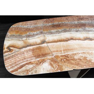 INFINITY bővíthető kerámia étkezőasztal - 180-260cm, rozsdabarna/onyx