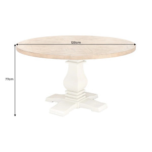 HAMPTONS kerek fenyőfa étkezőasztal - 120/140cm