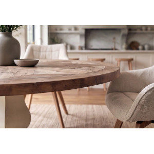 HAMPTONS kerek fenyőfa étkezőasztal - 120/140cm