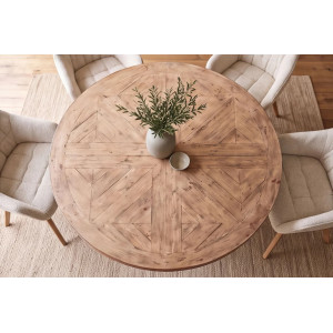 HAMPTONS kerek fenyőfa étkezőasztal - 120/140cm