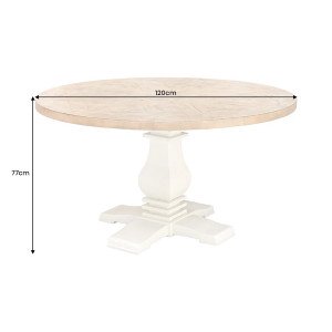 HAMPTONS kerek fenyőfa étkezőasztal - 120/140cm
