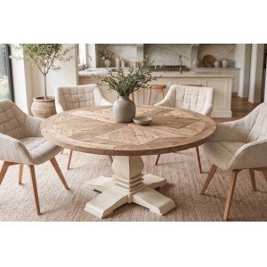HAMPTONS kerek fenyőfa étkezőasztal - 120/140cm Étkezőasztalok
