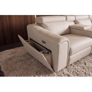 PRIME multifunkciós elektromos sarokkanapé tárolóval - 300cm - bézs