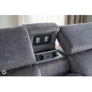 PRIME multifunkciós elektromos bársony sarokkanapé tárolóval - 300cm - szürke