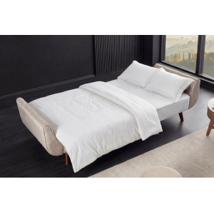 DIVANI bársony kanapéágy - 220cm - beige