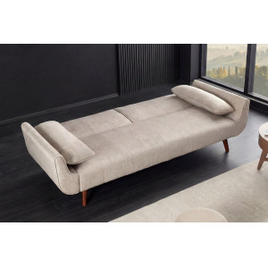 DIVANI bársony kanapéágy - 220cm - beige