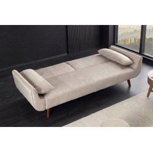 DIVANI bársony kanapéágy - 220cm - beige