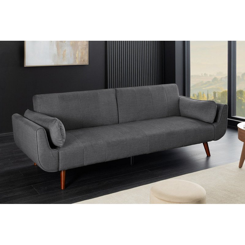 DIVANI bársony kanapéágy - 220cm - szürke