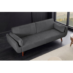 DIVANI bársony kanapéágy - 220cm - szürke