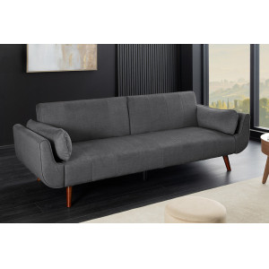 DIVANI bársony kanapéágy - 220cm - szürke INVICTA