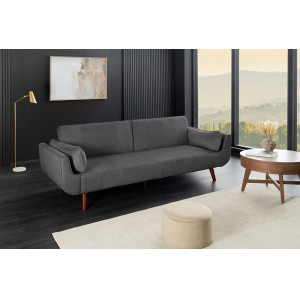 DIVANI bársony kanapéágy - 220cm - szürke
