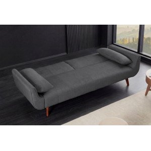 DIVANI bársony kanapéágy - 220cm - szürke
